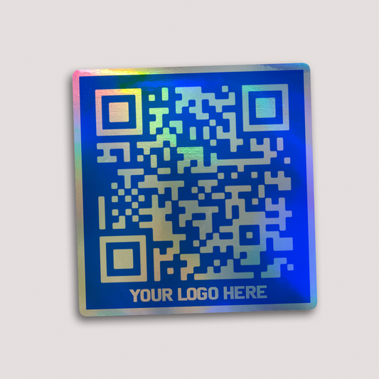 HOLOGRAPHIC QR CODE SQUARE STICKERS