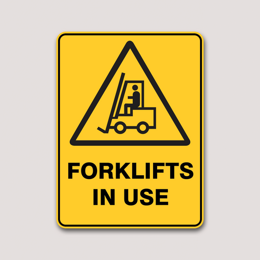 FORKLIFTS IN USE STICKER