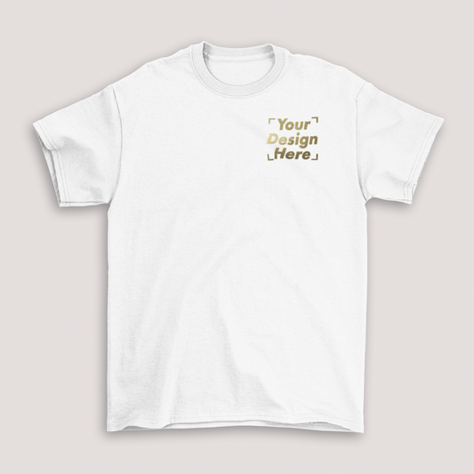 GOLD CHROME HTV T-SHIRTS - SMALL FRONT DESIGN